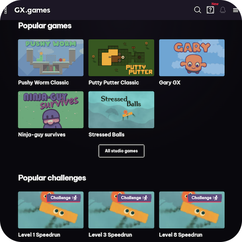GX.games catalogue